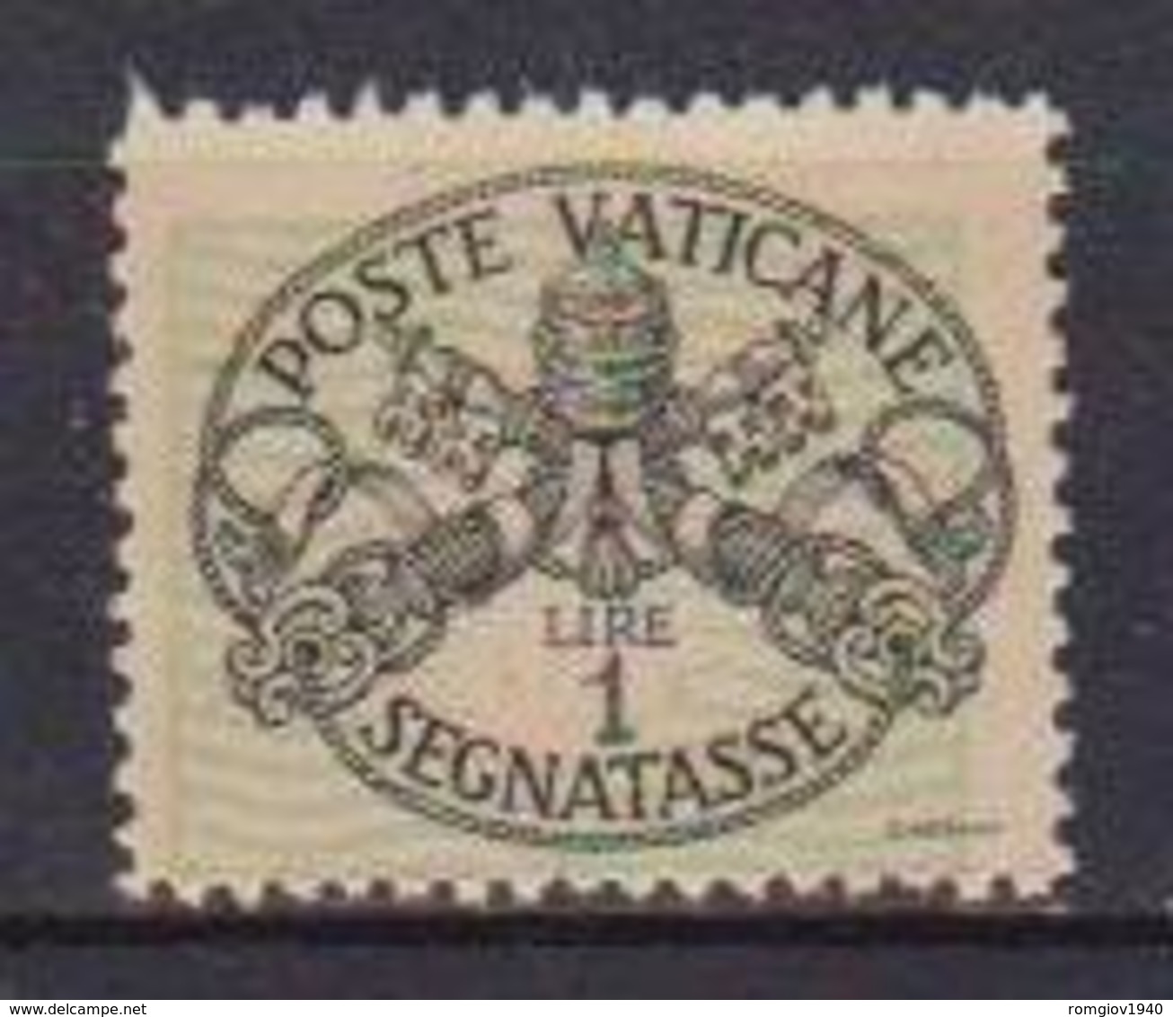 VATICANO  SEGNATASSE 1945 TRIREGNO E CHIAVI DECUSSATE SASS. 10 MNH XF - Taxes