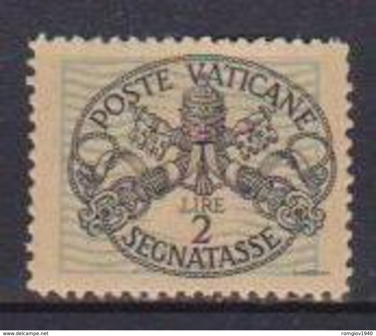 VATICANO  SEGNATASSE 1945 TRIREGNO E CHIAVI DECUSSATE SASS. 11  MNH XF - Taxes