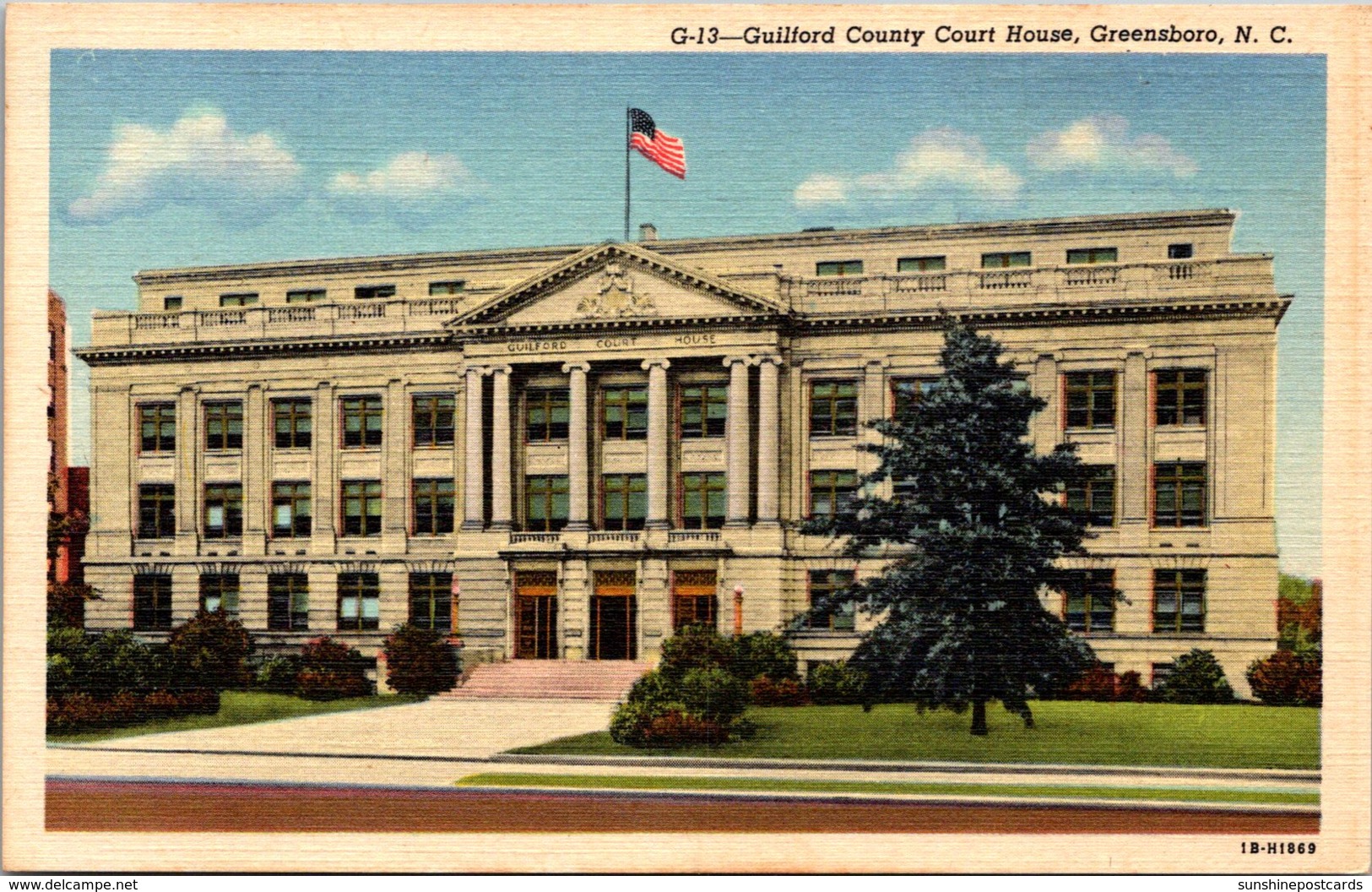 North Carolina Greensboro Guilford County Court House Curteich - Greensboro