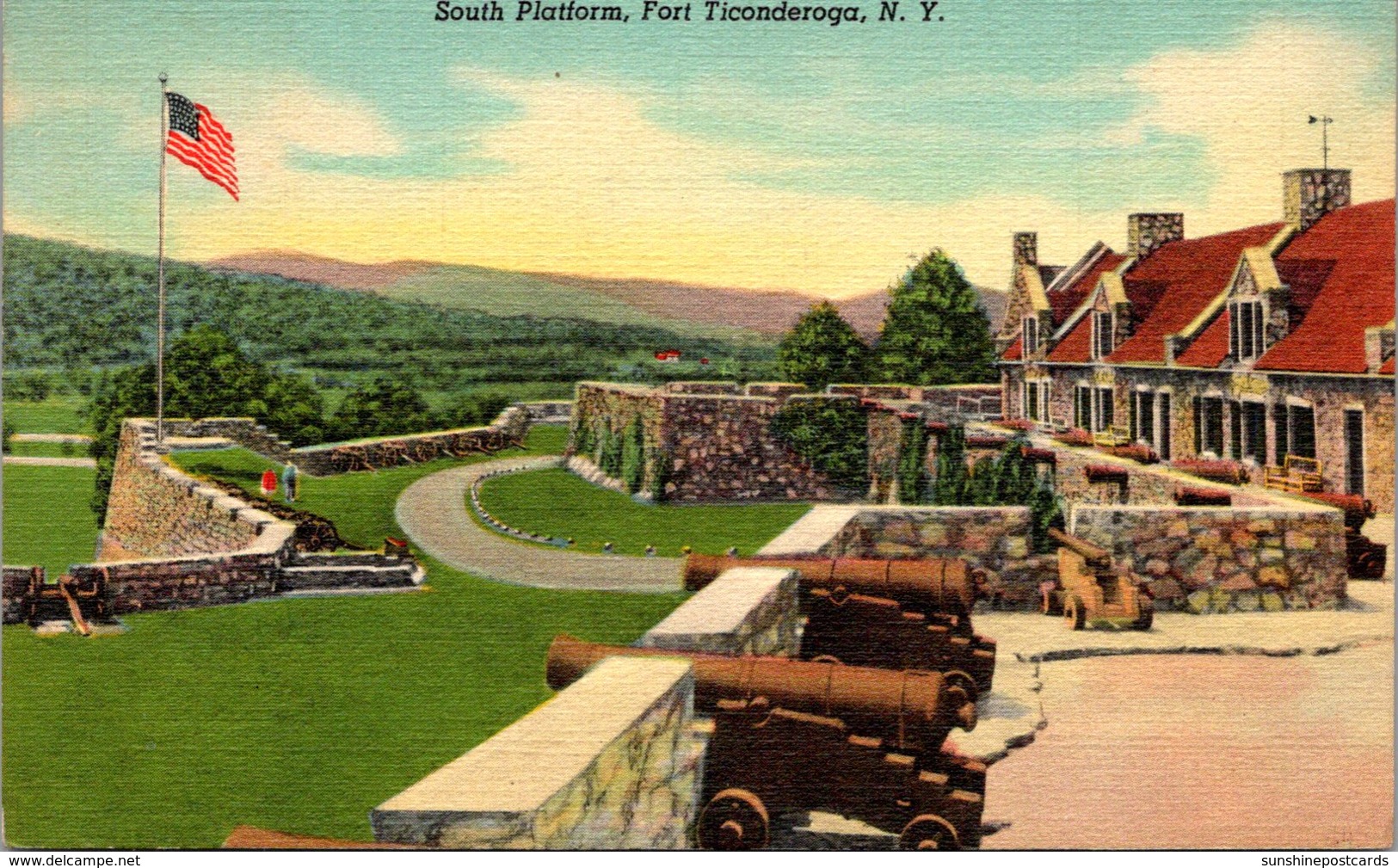 New York Fort Ticonderoga South Platform 1939 Curteicch - Other & Unclassified