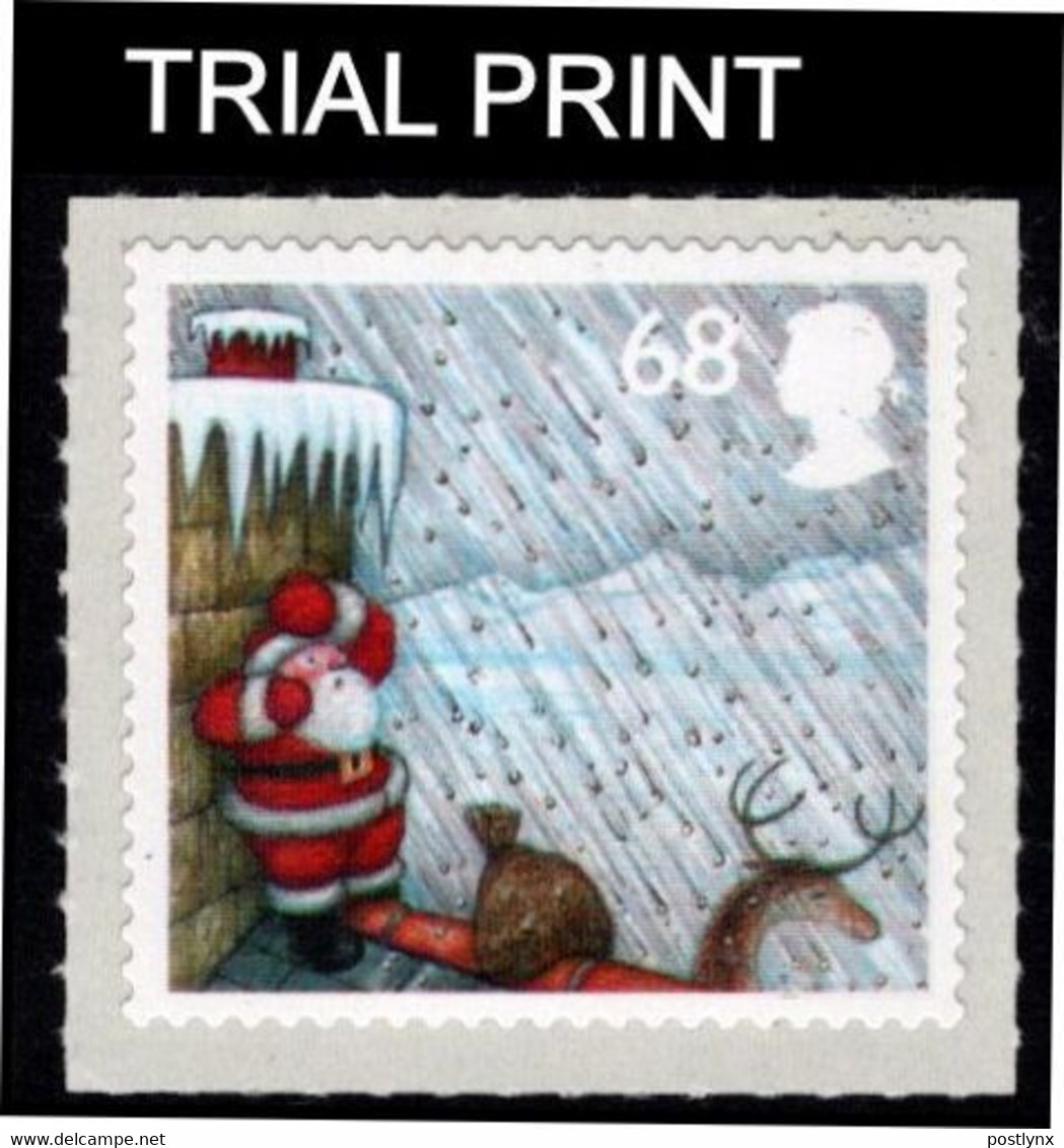 GREAT BRITAIN 2004 Santa Claus Christmas Resting Ice 68p (1.12p) TRIAL ERROR:wrong Value - Essais & Réimpressions