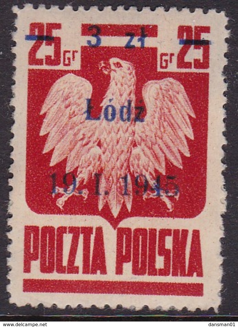 POLAND 1945 Lodz Fi 351 II Mint Hinged (heavy Adhesion To Back) - Nuovi