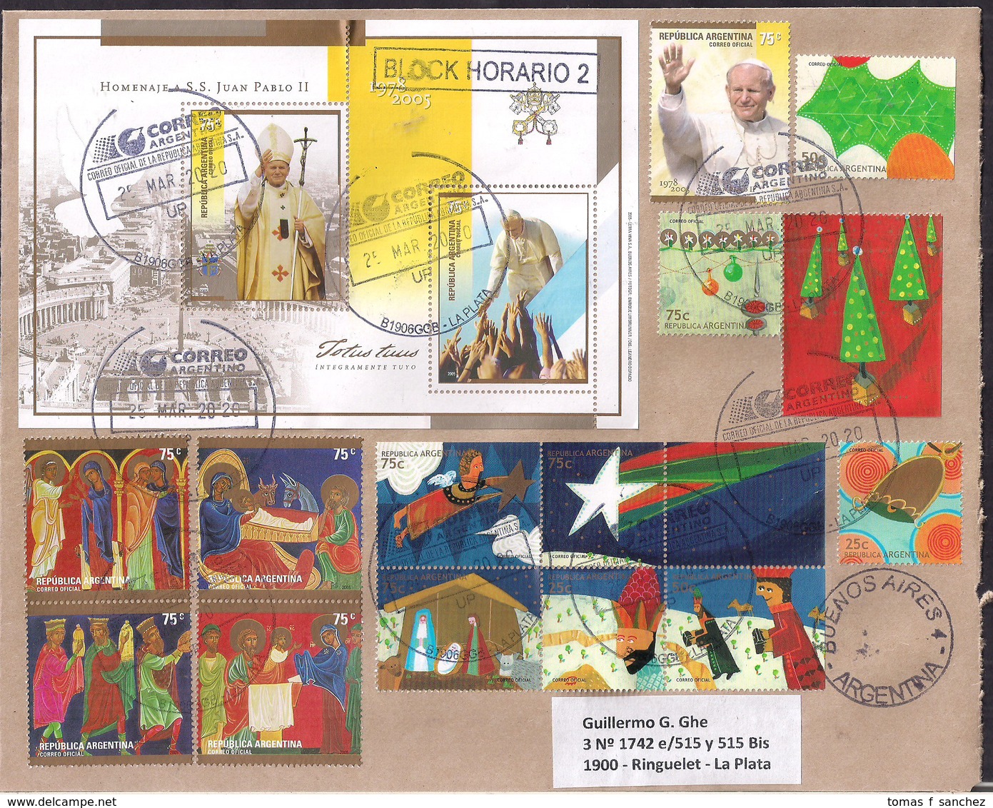 Argentina - 2020 - Lettre - S.S. Pape Jean-Paul II - Christianisme - Lettres & Documents