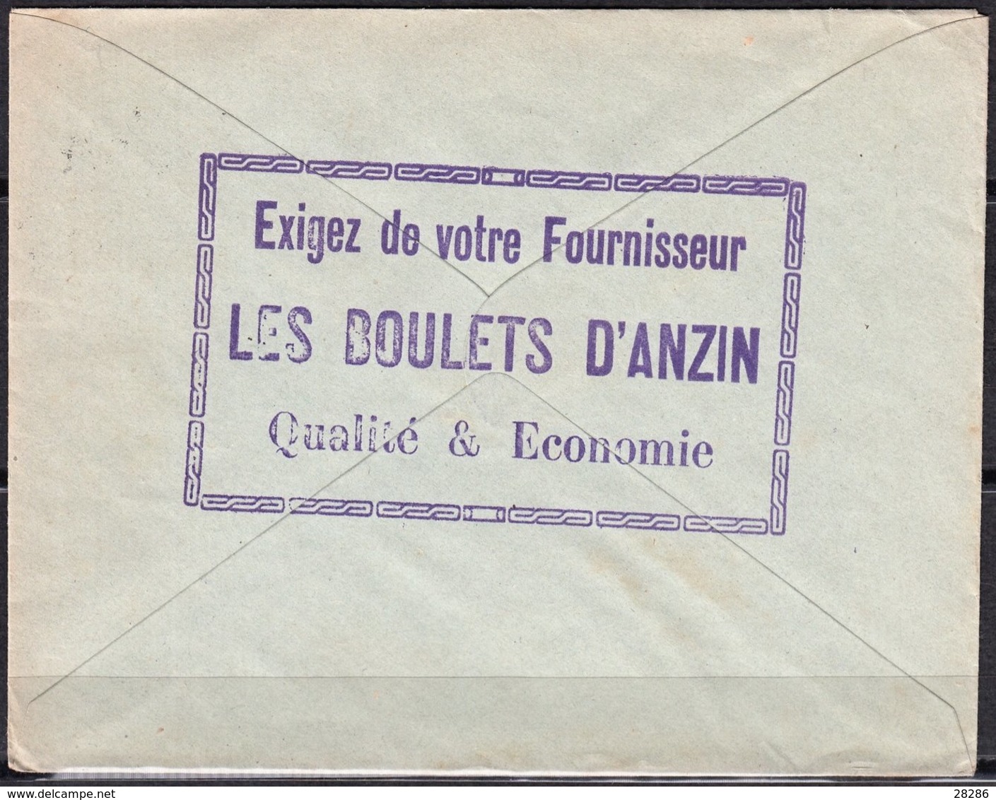 LES BOULETS D'ANZIN  Sur Enveloppe Au Verso PUB  Avec Semeuse 15c Brun-lilas Y.et.T.189  Voyagée - Autres & Non Classés