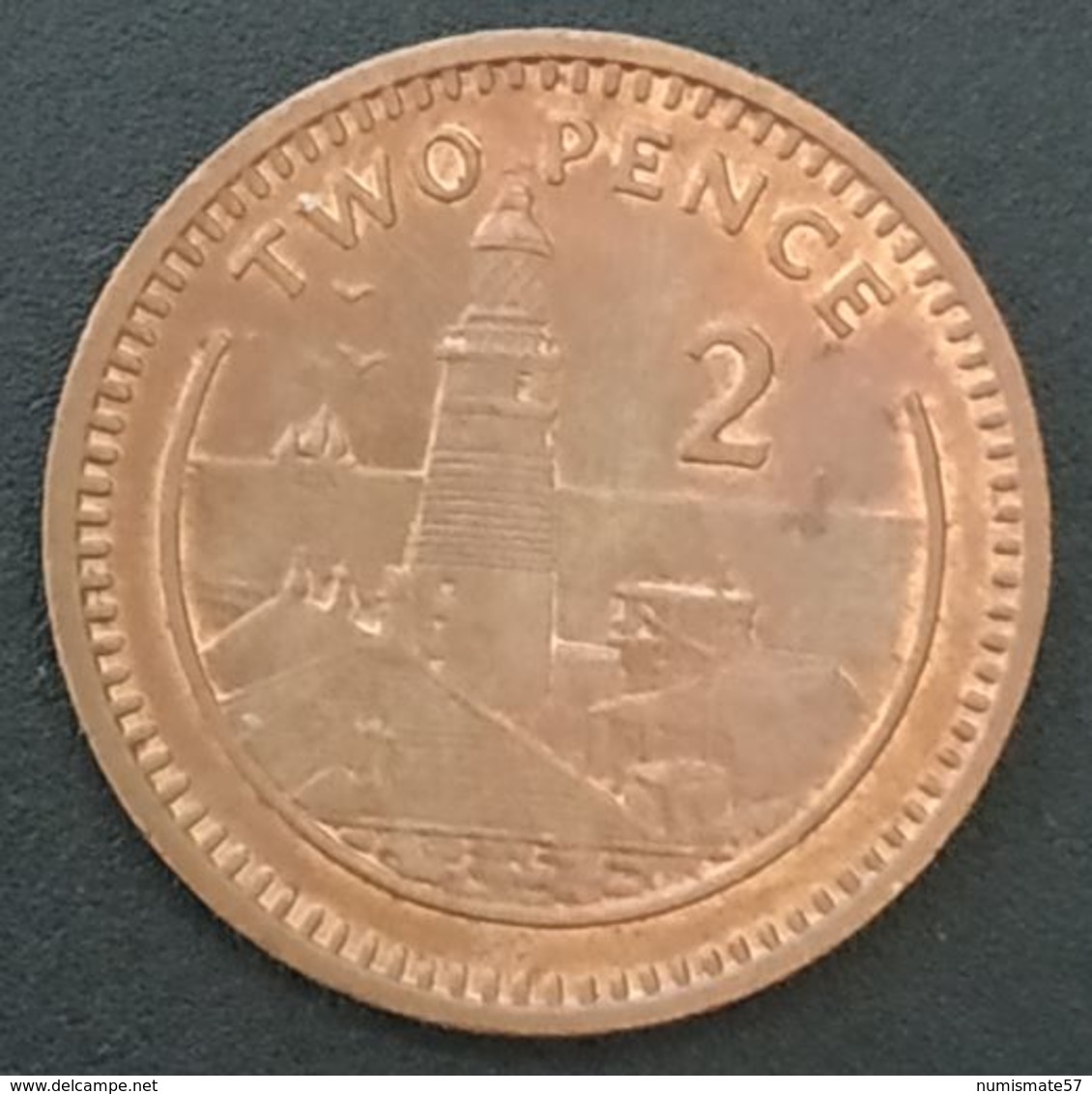 GIBRALTAR - 2 PENCE 1988 - Elizabeth II - 3ème Effigie - KM 21 - Gibraltar