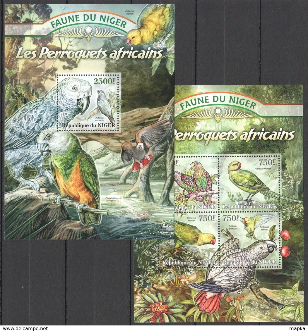 ST2816 ​​​​​​​!!! LAST 2 IN STOCK 2013 NIGER FAUNE NIGER BIRDS PARROTS LES PERROQUETS KB+BL MNH - Papageien