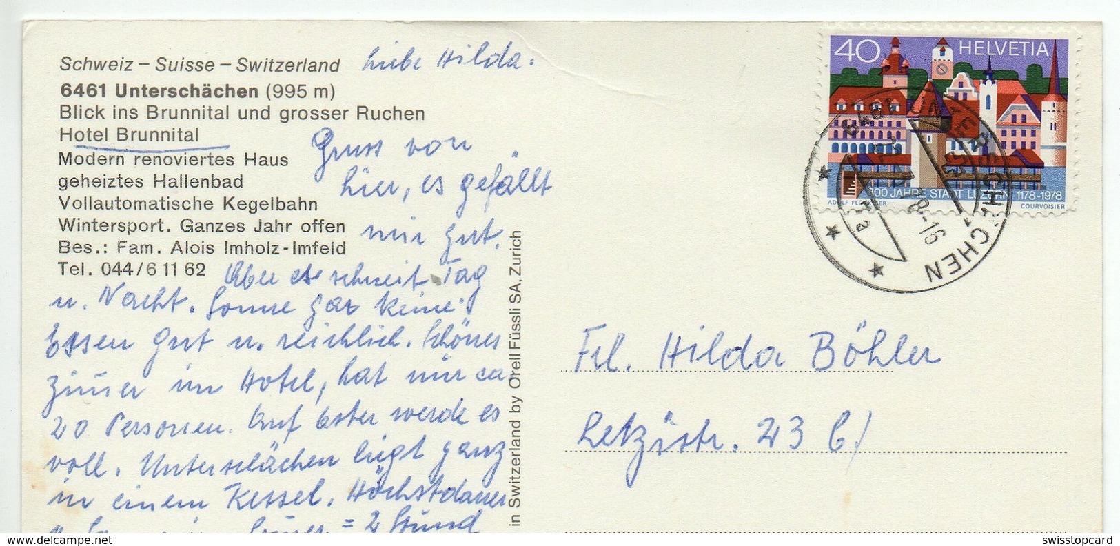 UNTERSCHÄCHEN Hotel Brunnital Fam. Alois Imholz-Imfeld Auto - Unterschächen