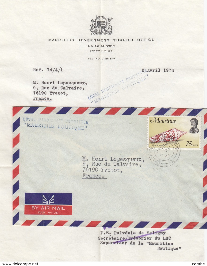 LETTRE AVEC CORRESPONDANCE. FULL LETTER. MAURITIUS BOUTIQUE PORT LOUIS - Mauritius (1968-...)