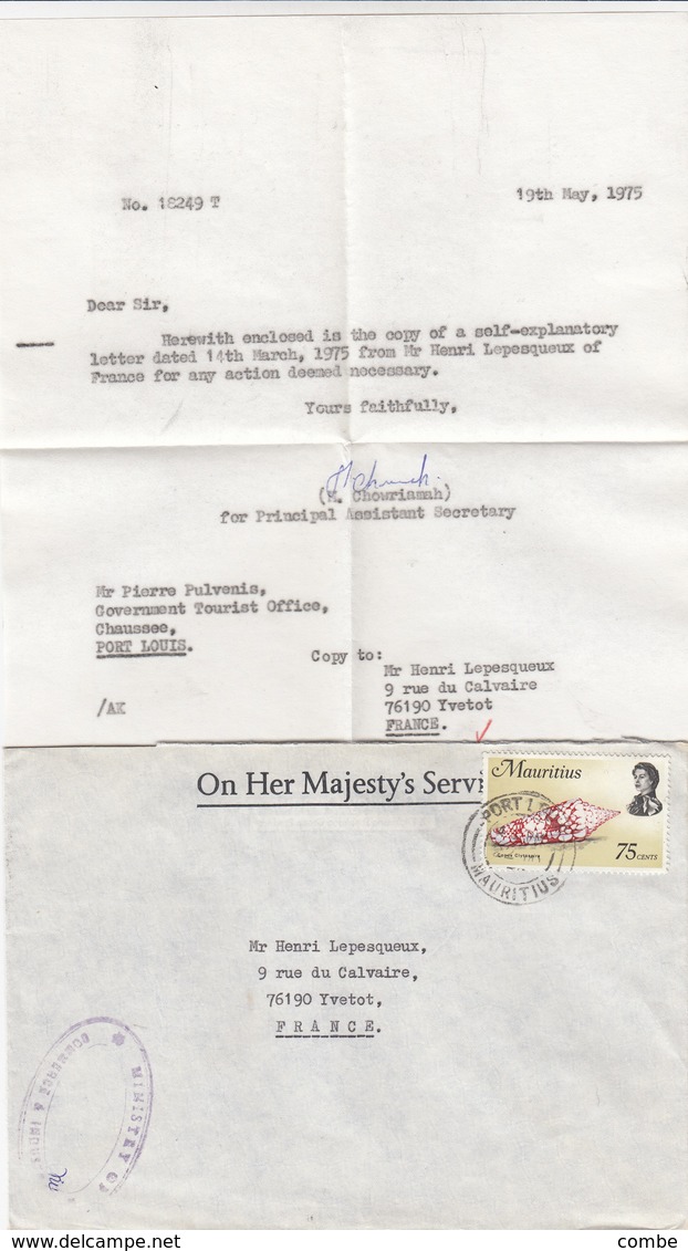 LETTRE AVEC CORRESPONDANCE. FULL LETTER. MAURITIUS MINISTRY OF COMMERCE PORT LOUIS - Maurice (1968-...)