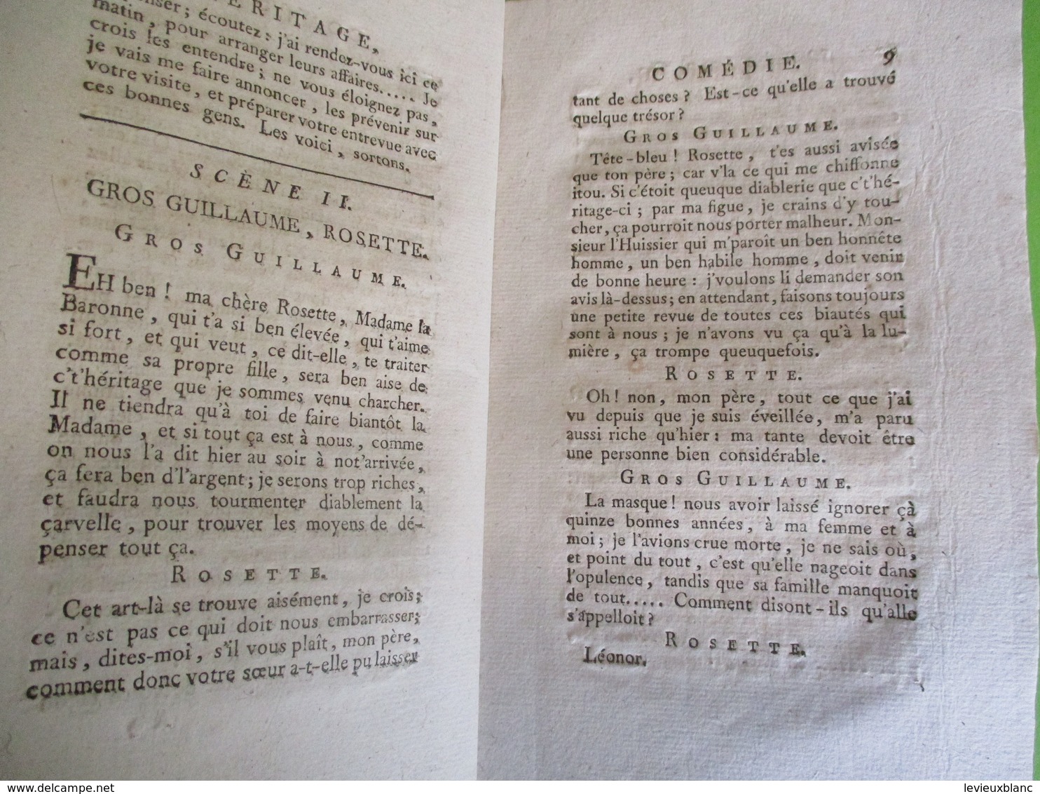 Fascicule Théâtre/"L'Héritage & l'Honnête Huissier"/Comédie en un acte & en prose/Guillot libraire de MONSIEUR/1790 FAT3