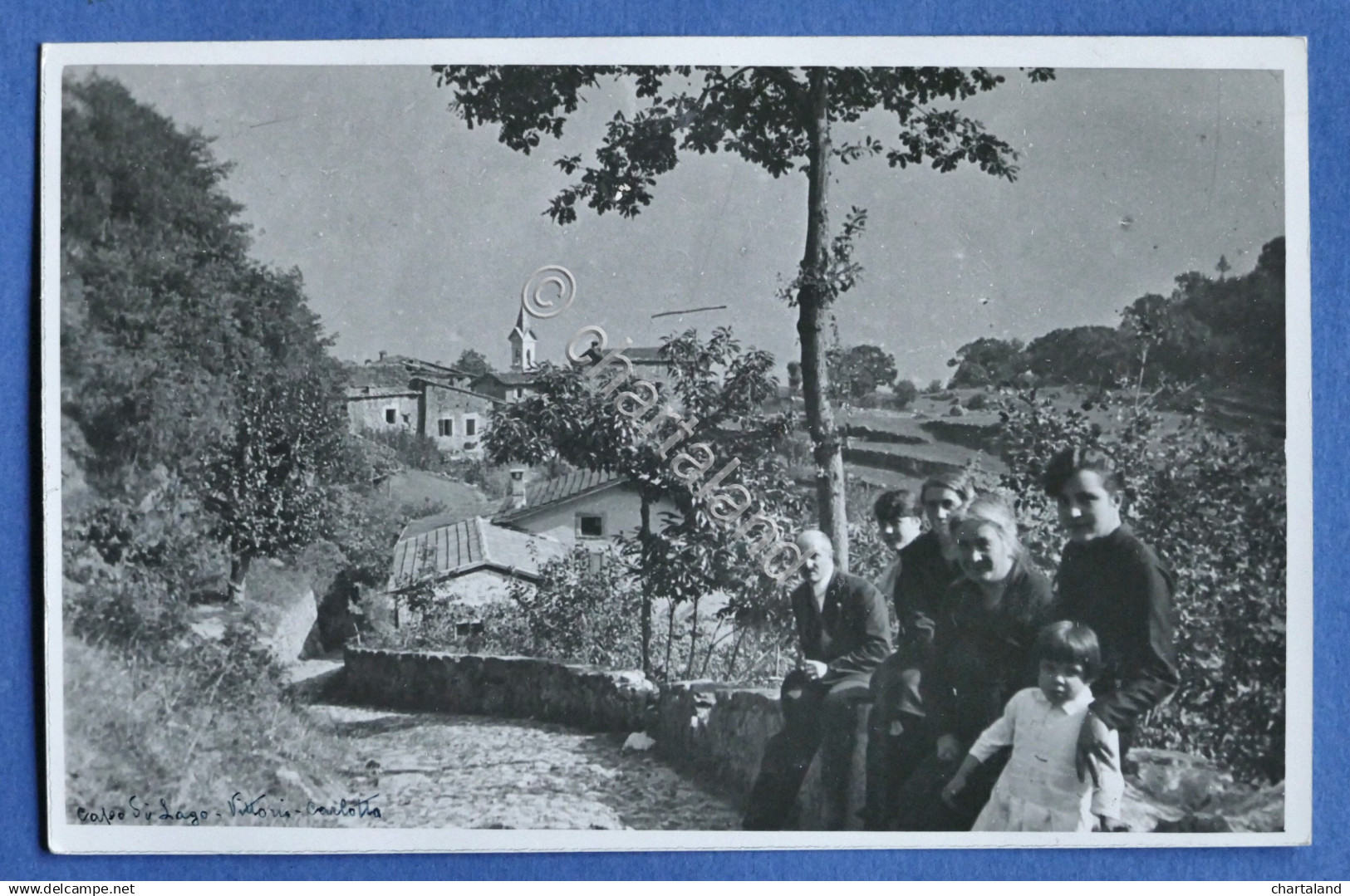 Fotocartolina D'epoca Animata Capo Di Lago (Val Camonica) - Panorama - 1930 Ca. - Altri & Non Classificati