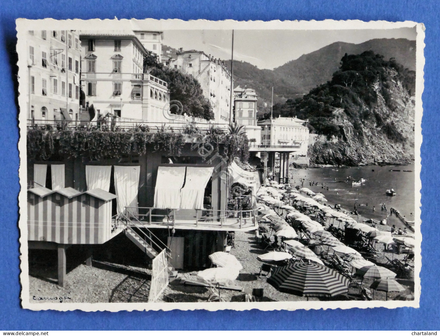 Fotografia D'epoca - Camogli - Spiaggia - Agosto 1938 - Altri & Non Classificati