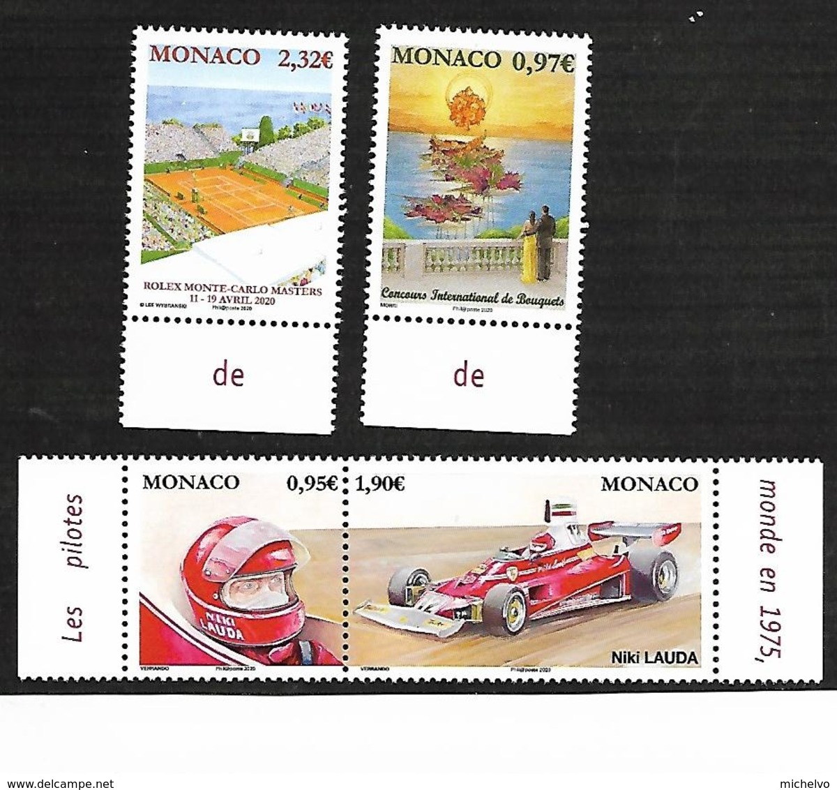 Monaco 2020 -  3229 & 3230 + 3231 - 3232 ** - Bouquets - Rolex - Niki Lauda - Unused Stamps