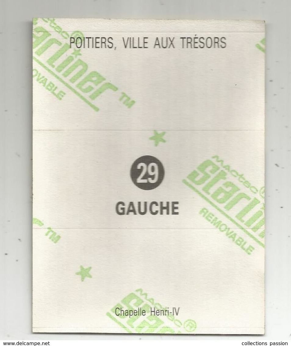Autocollant , POITIERS , Ville Aux Trésors , N°29 Gauche , Ed. Starliner ,  2 Scans - Stickers