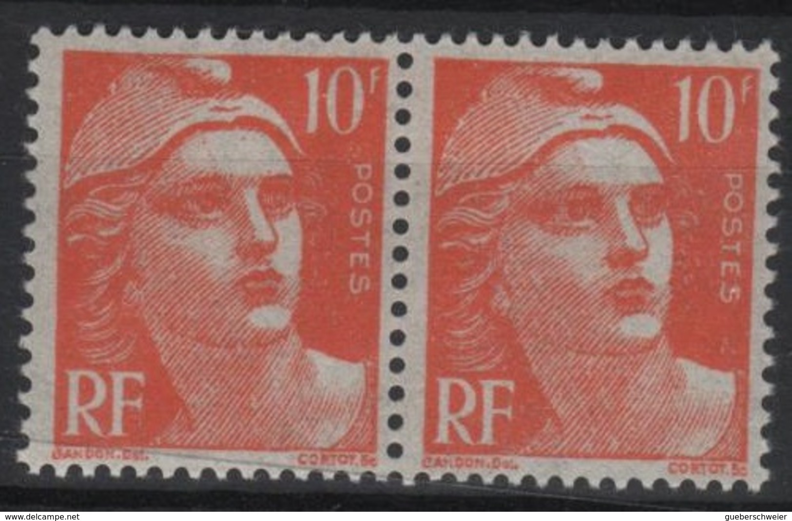 FR 1431 - FRANCE N° 722 Paire Neufs** Marianne De Gandon - 1945-54 Marianne De Gandon