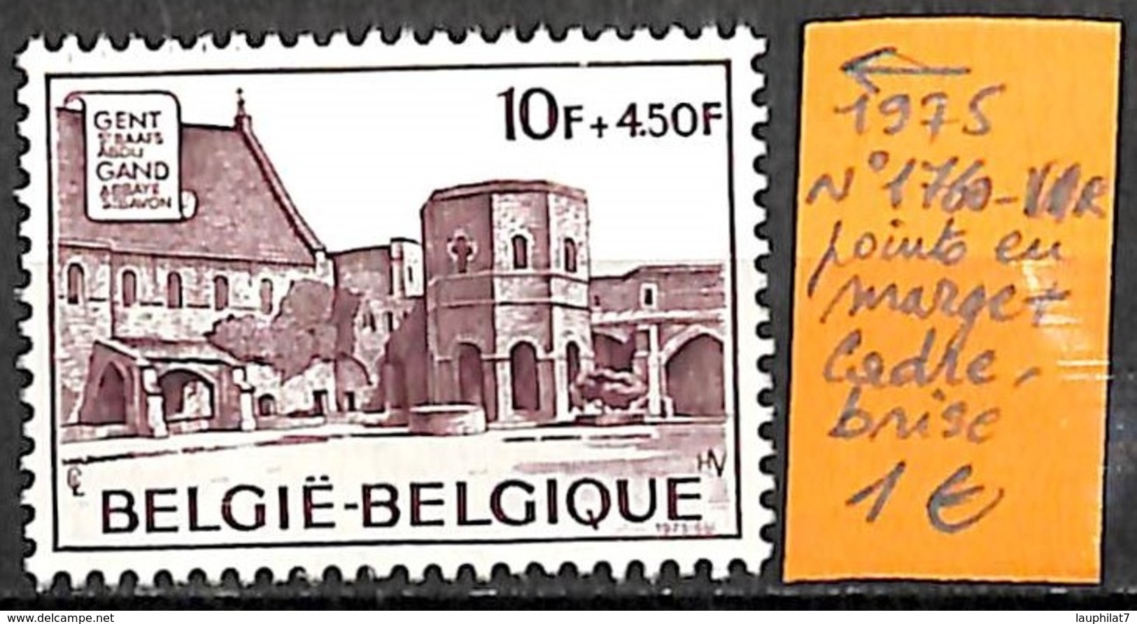 [837107]TB//**/Mnh-Belgique 1975 - N° 1760-VAR, Points En Marge + Cadre Brisé, Abbaye(S) - Nuovi