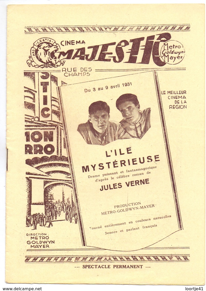 Pub Reclame Programma Programme Ciné Cinema Bioscoop Majestic Gent Film - L' Ile Mystérieuse - Jules Verne - 1931 - Werbetrailer