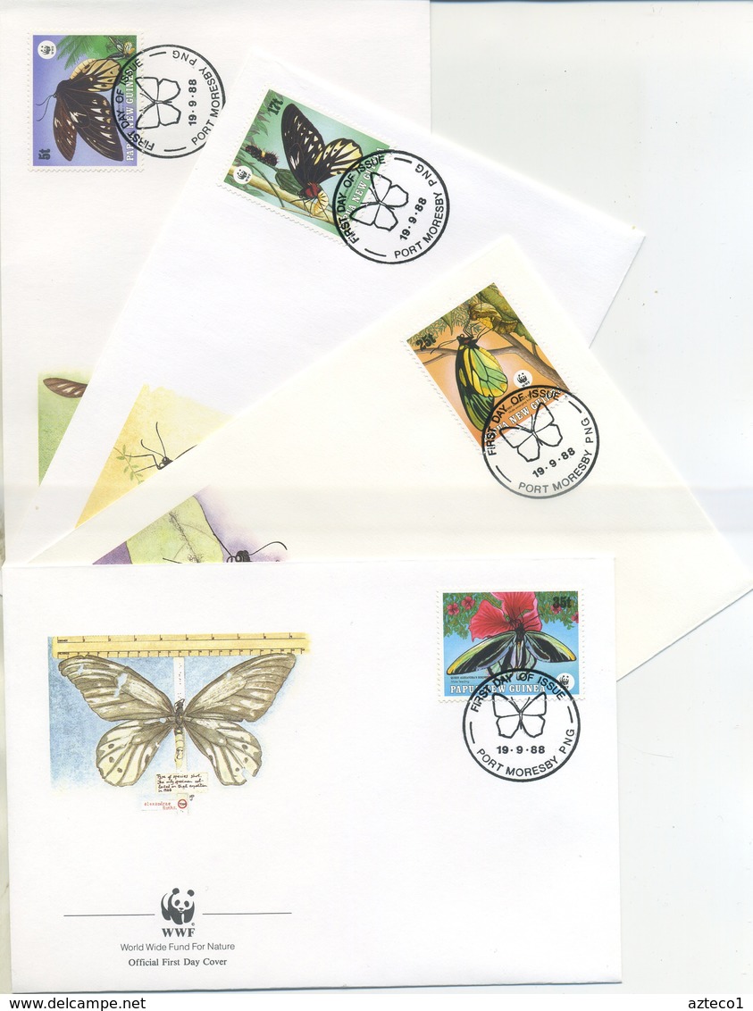 PAPUA NEW GUINEA - FDC 1988 - FARFALLE - BUTTERFLIES - ANIMALS - WWF - FDC