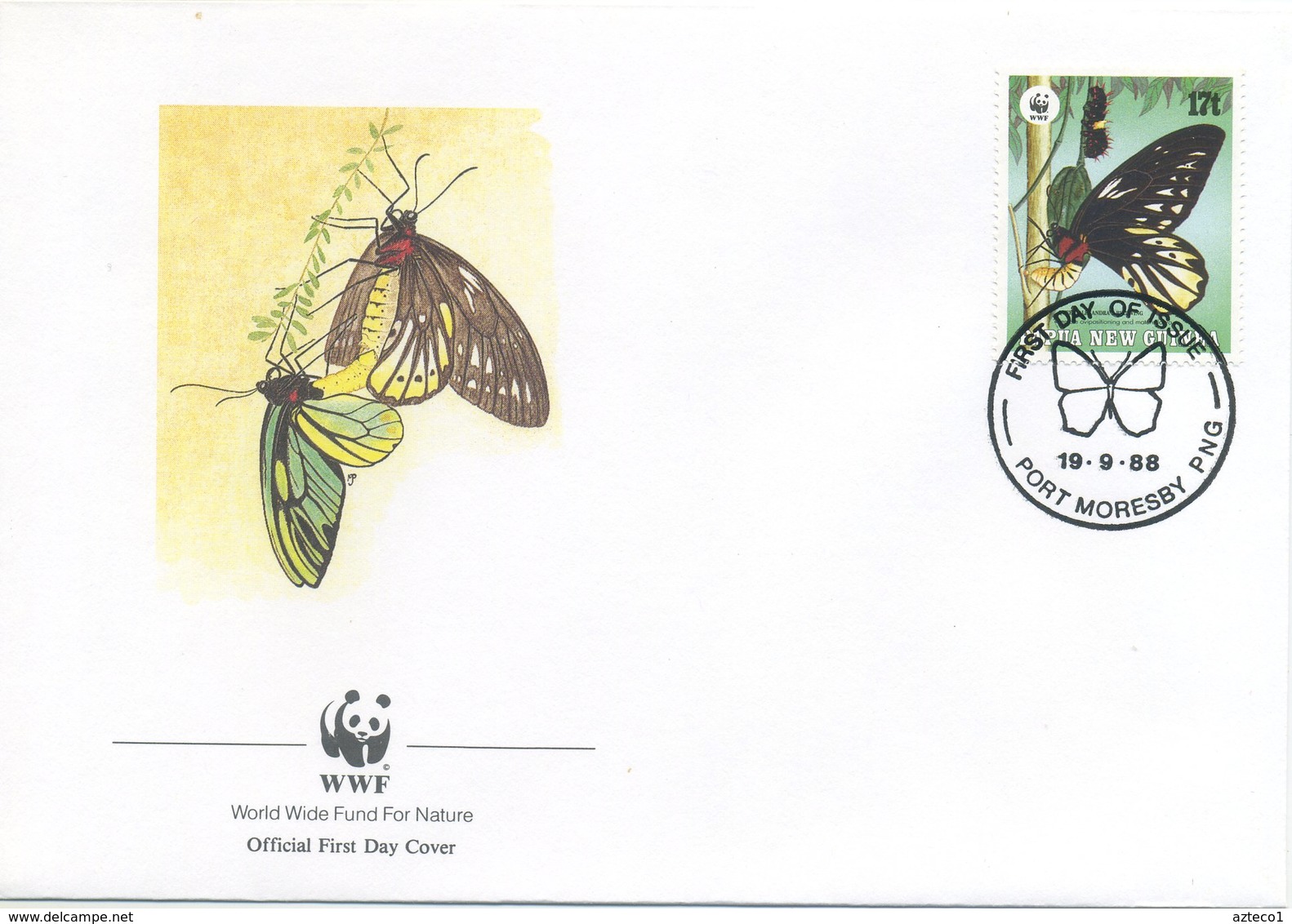 PAPUA NEW GUINEA - FDC 1988 - FARFALLE - BUTTERFLIES - ANIMALS - WWF - FDC