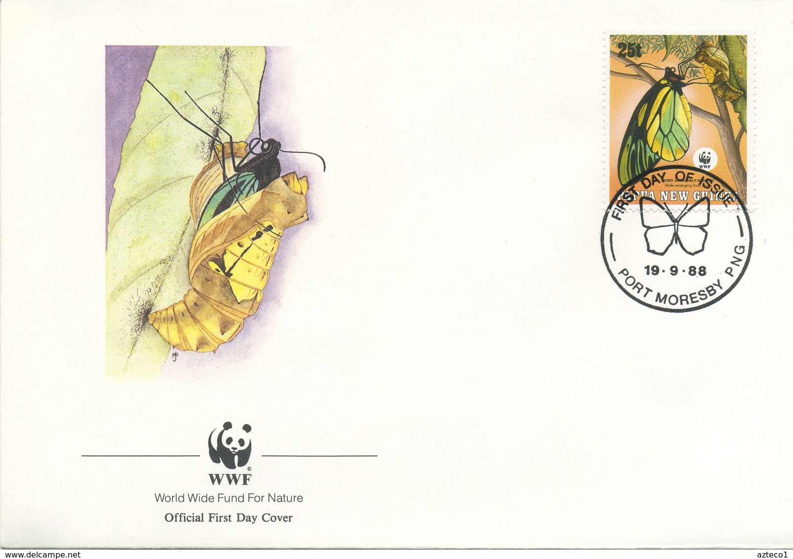 PAPUA NEW GUINEA - FDC 1988 - FARFALLE - BUTTERFLIES - ANIMALS - WWF - FDC