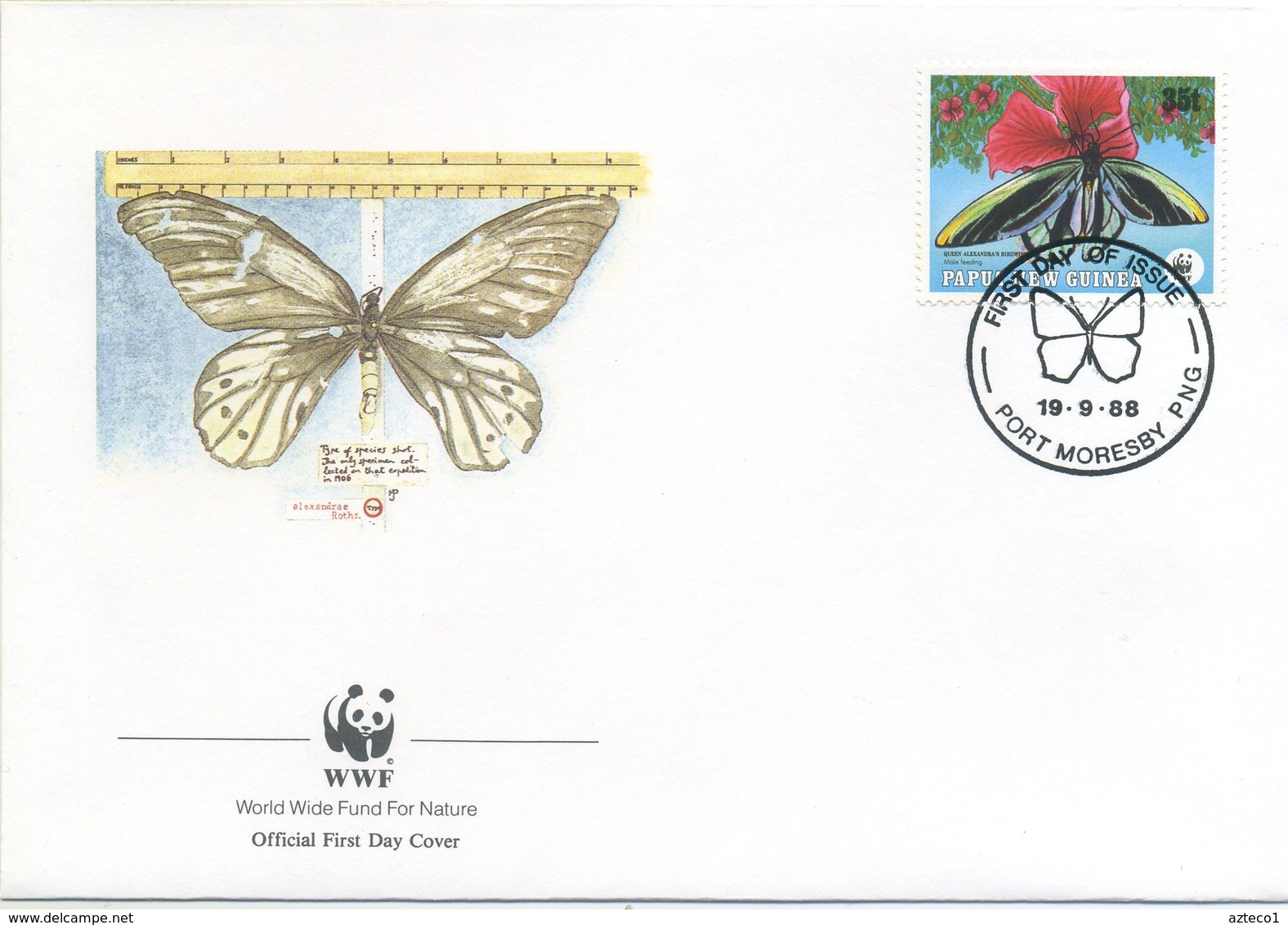 PAPUA NEW GUINEA - FDC 1988 - FARFALLE - BUTTERFLIES - ANIMALS - WWF - FDC