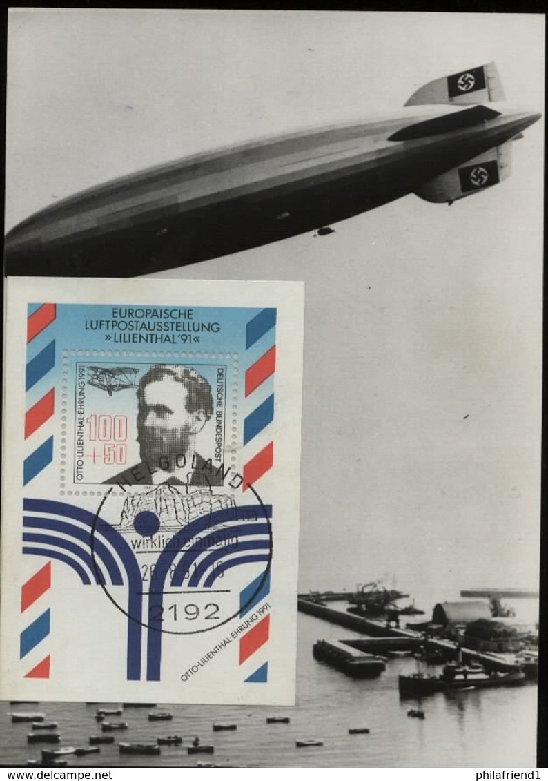 3. Reich - Foto Repro Zeppelin über Helgoland: Gebraucht Mit Sonderstempel Helgoland 1991 - Brieven En Documenten