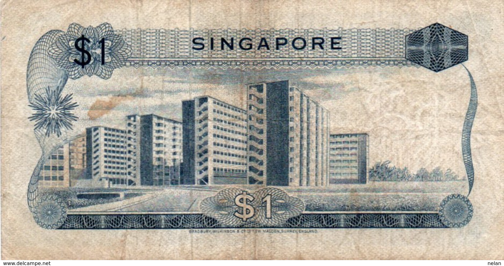 SINGAPORE 1 DOLLAR 1967 P-1a CIRC. - Singapore