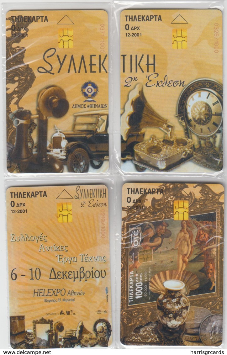 GREECE - 2nd Collectible Telecard Exhibition , Set 4 Cards, Exhibition At Athens(Helexpo),Tirage 1000, 12/01 - Griechenland