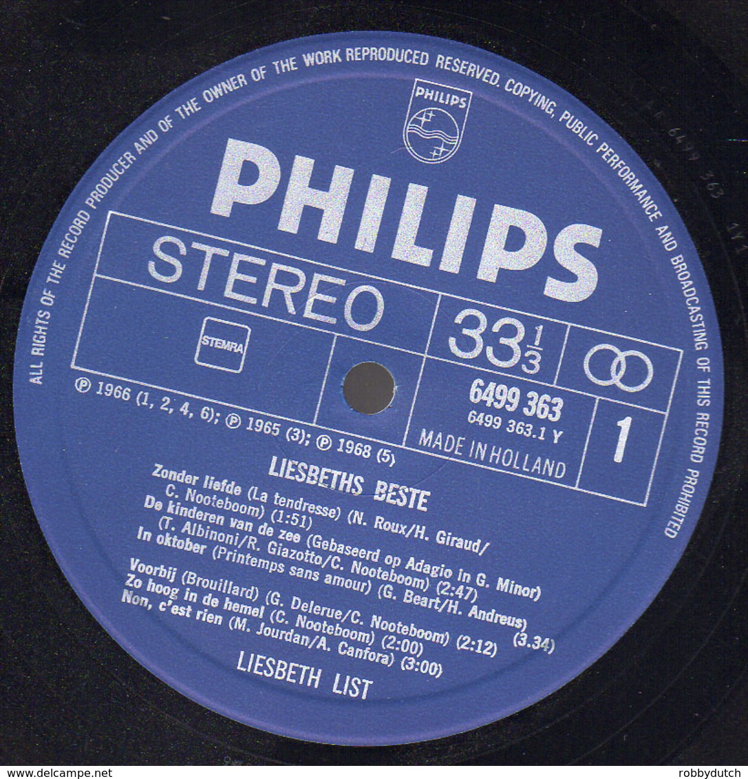 * 2LP *  LIESBETH LIST - LIESBETH'S BESTE (Holland 1974 EX-!!) - Autres - Musique Néerlandaise