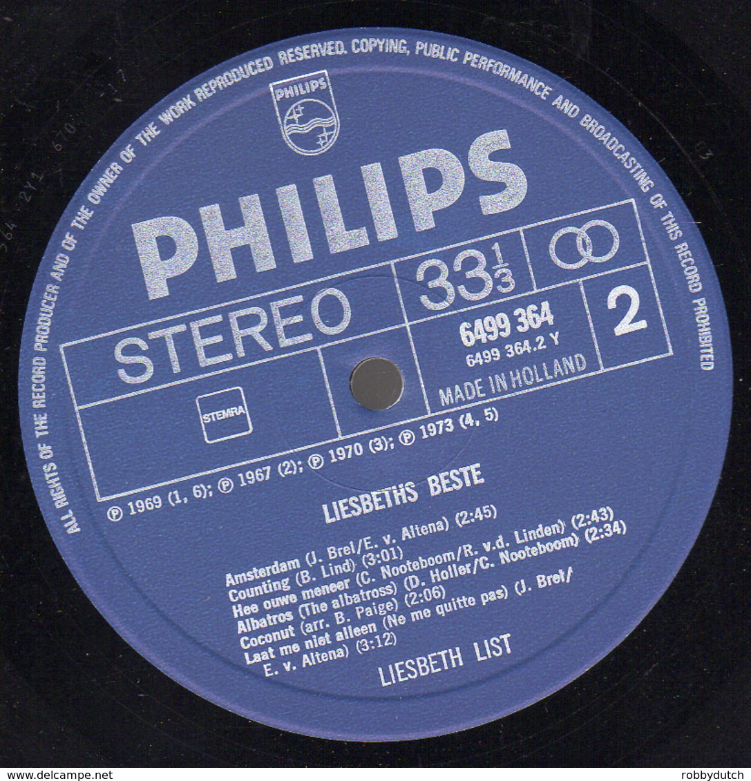 * 2LP *  LIESBETH LIST - LIESBETH'S BESTE (Holland 1974 EX-!!) - Andere - Nederlandstalig
