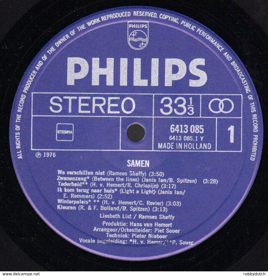 * LP *  LIESBETH LIST & RAMSES SHAFFY - SAMEN (Holland 1976) - Autres - Musique Néerlandaise
