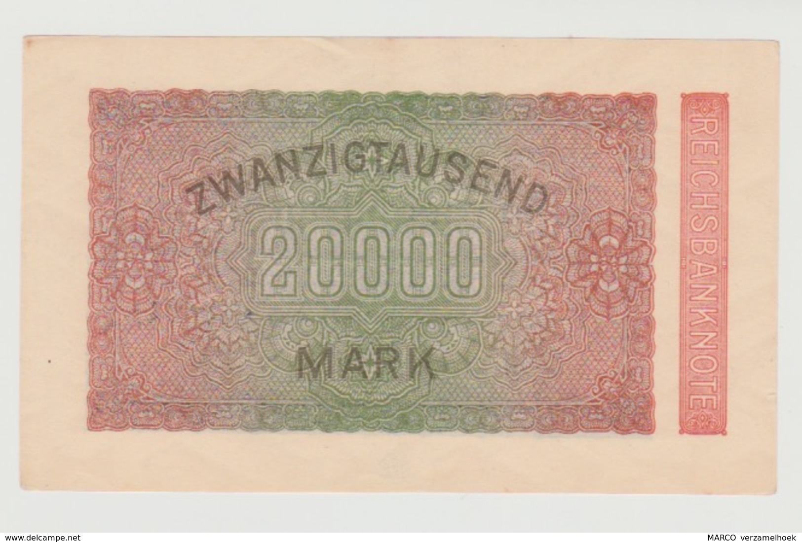Banknote Reichsbanknote Duitsland 20000 Mark 1923 F-DB UNC - 20.000 Mark
