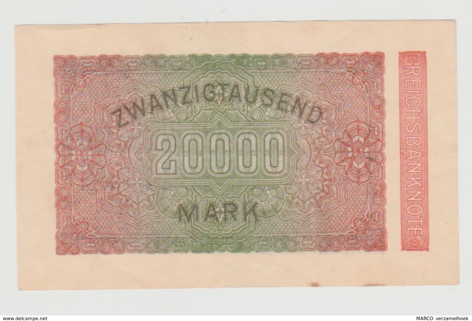 Banknote Reichsbanknote Duitsland 20000 Mark 1923 F-DB UNC - 20.000 Mark