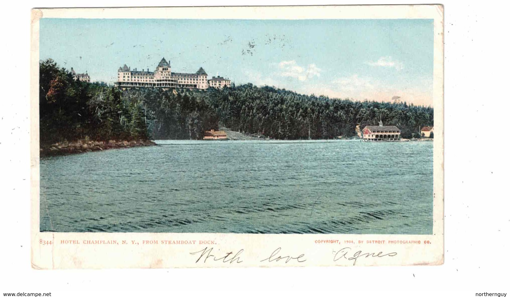 PLATTSBURGH, New York, USA, Hotel Champlain From Steamer Dock, 1906 UB Detroit Photographic Co. Postcard - Other & Unclassified