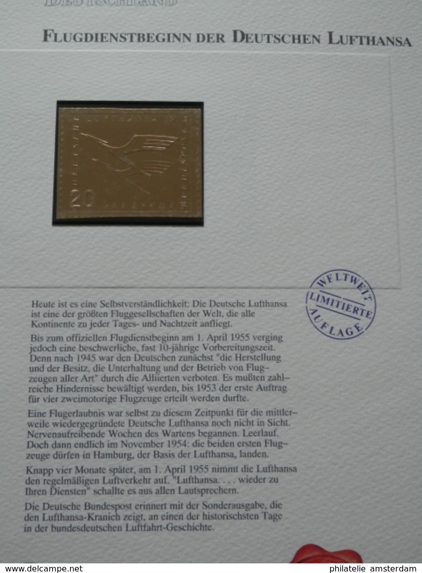 Germany Federal Republic 1947-1991: Rarities in limited 99.8% fine gold edition