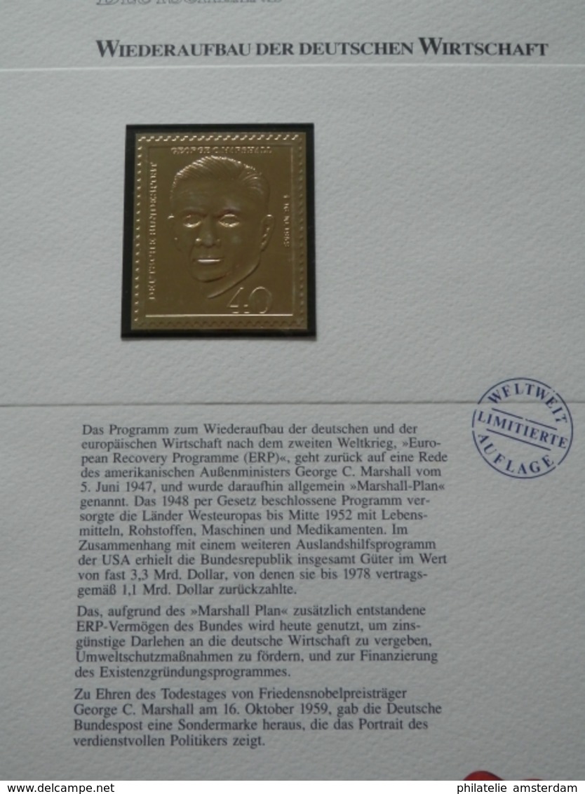 Germany Federal Republic 1947-1991: Rarities in limited 99.8% fine gold edition