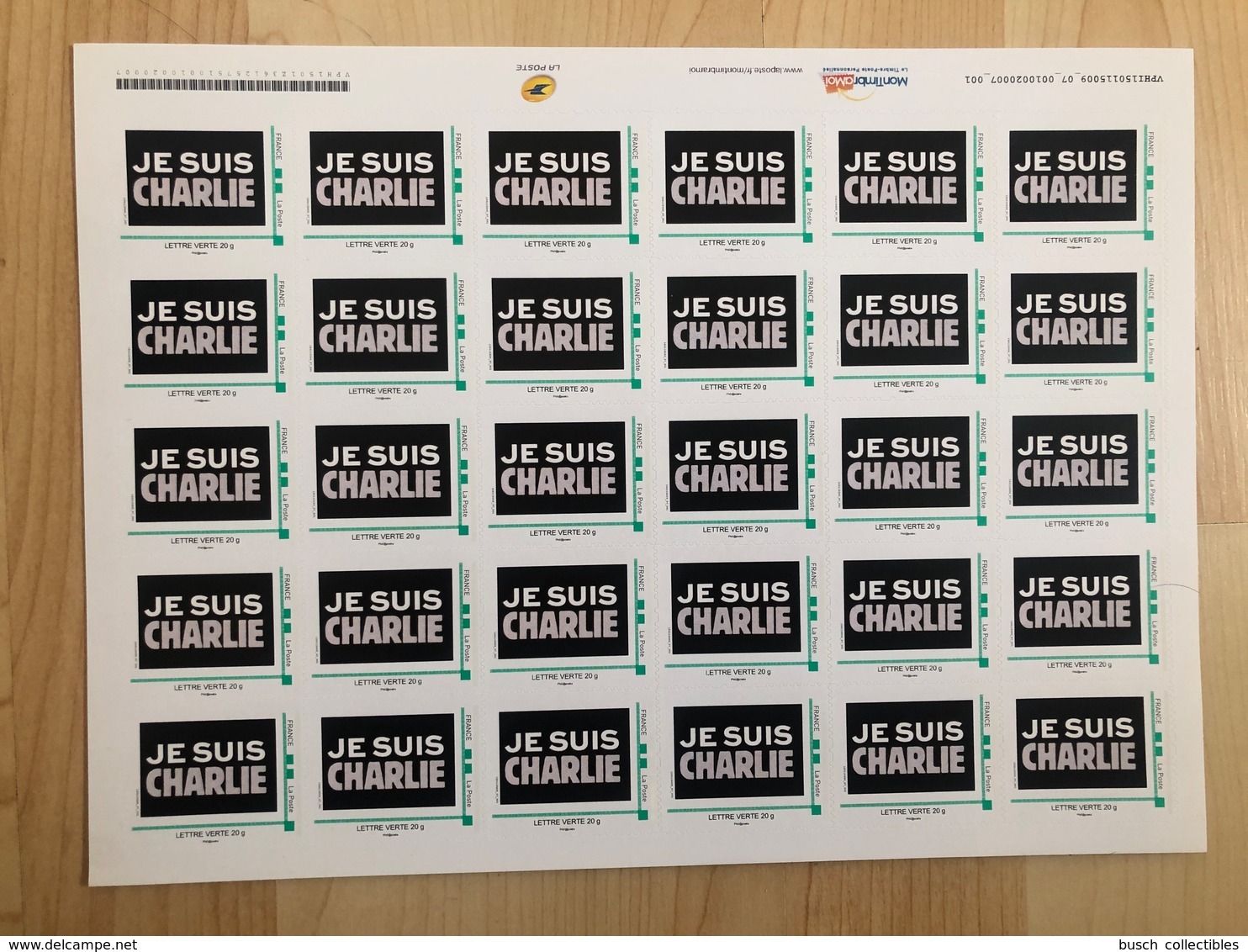 France 2015 Montimbramoi Planche Privée " Je Suis Charlie " Hebdo Attentat 4 Timbres 15/01/2015 - Autres & Non Classés