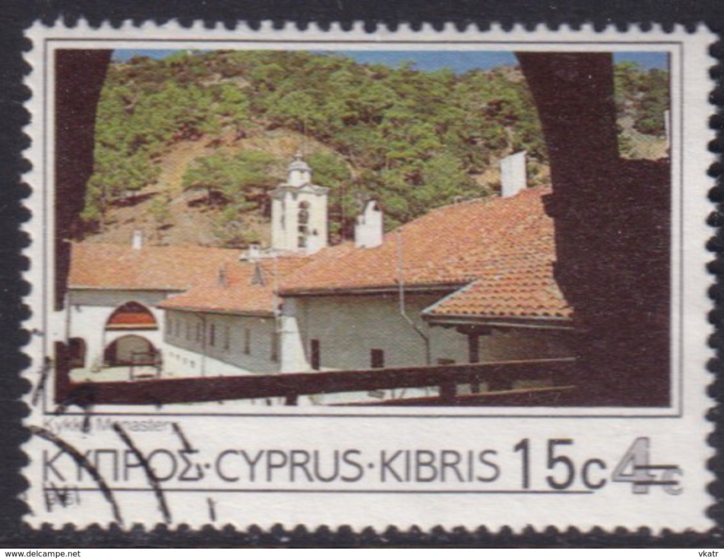 Cyprus 1988 SG #730 15c On 4c Used Kykko Monastery - Used Stamps