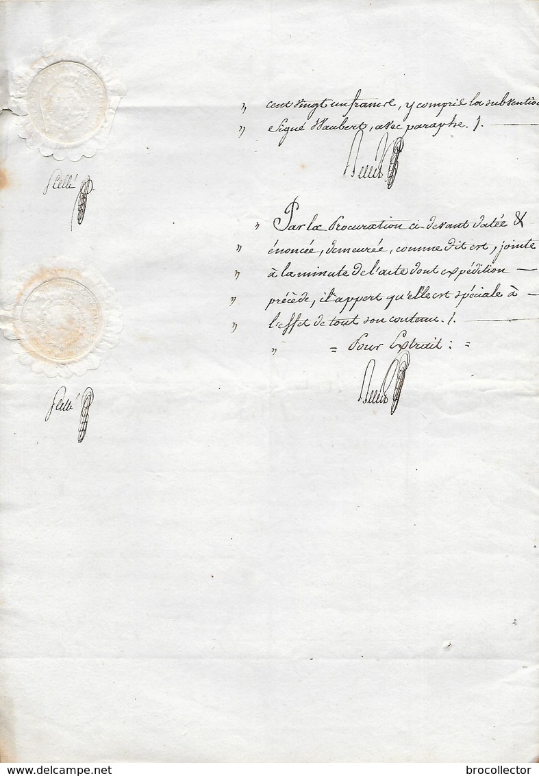 ACTE De  1816 -  Cachet De 75Cts Et 50cts En Sus - Cachets Généralité