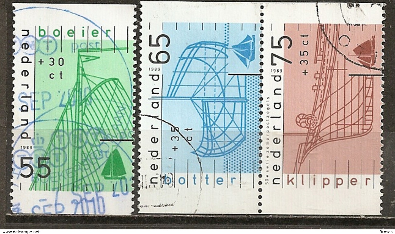 Pays-Bas Netherlands 1989 Bateaux Ships Booklet Stamps Carnet  Set Complete Obl - Oblitérés