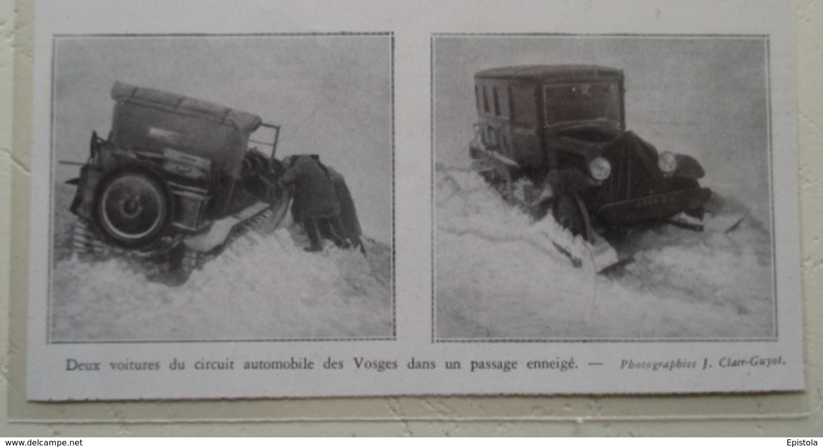 Vosges  - Autochenille De Neige Citroen - Coupure De Presse De 1931 - Tractors