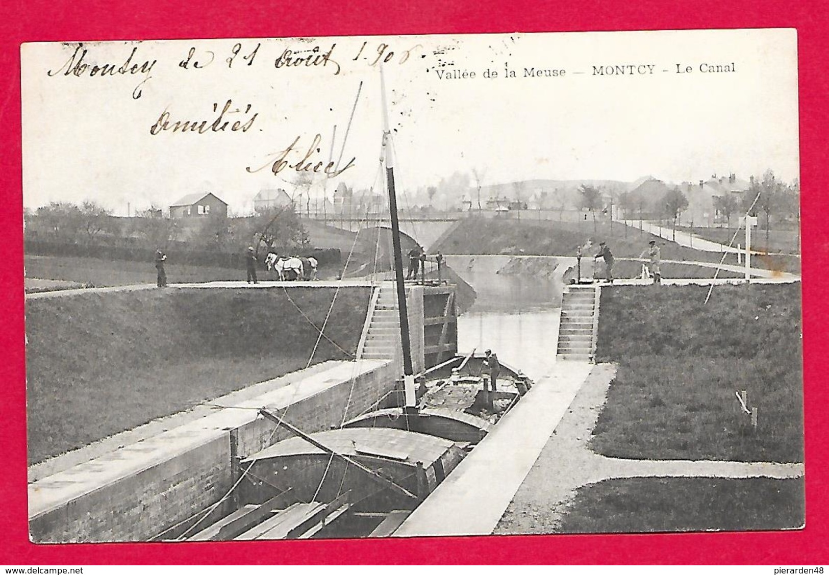 08-Charleville-Montcy-le Canal-cpa écrite 1905 - Charleville