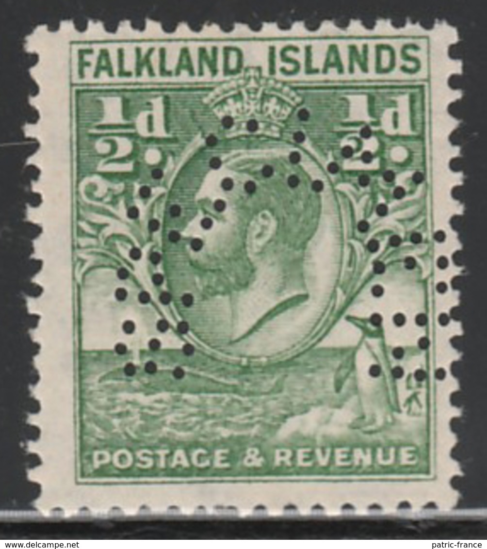 FALKLAND ISLANDS : 1929 KGV Whale & Penguin ½d SPECIMEN MNH ** Rare - Islas Malvinas