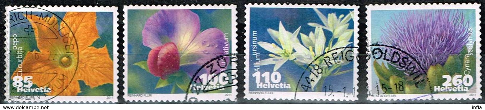 Schweiz 2011, Michel# 2193 - 2196 O  Blüten Von Gemüsepflanzen - Gebraucht