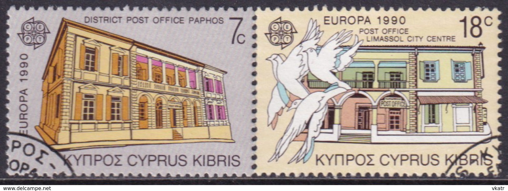 Cyprus 1990 SG #774-75 Compl.set Used Europa. Post Office Buildings - Used Stamps