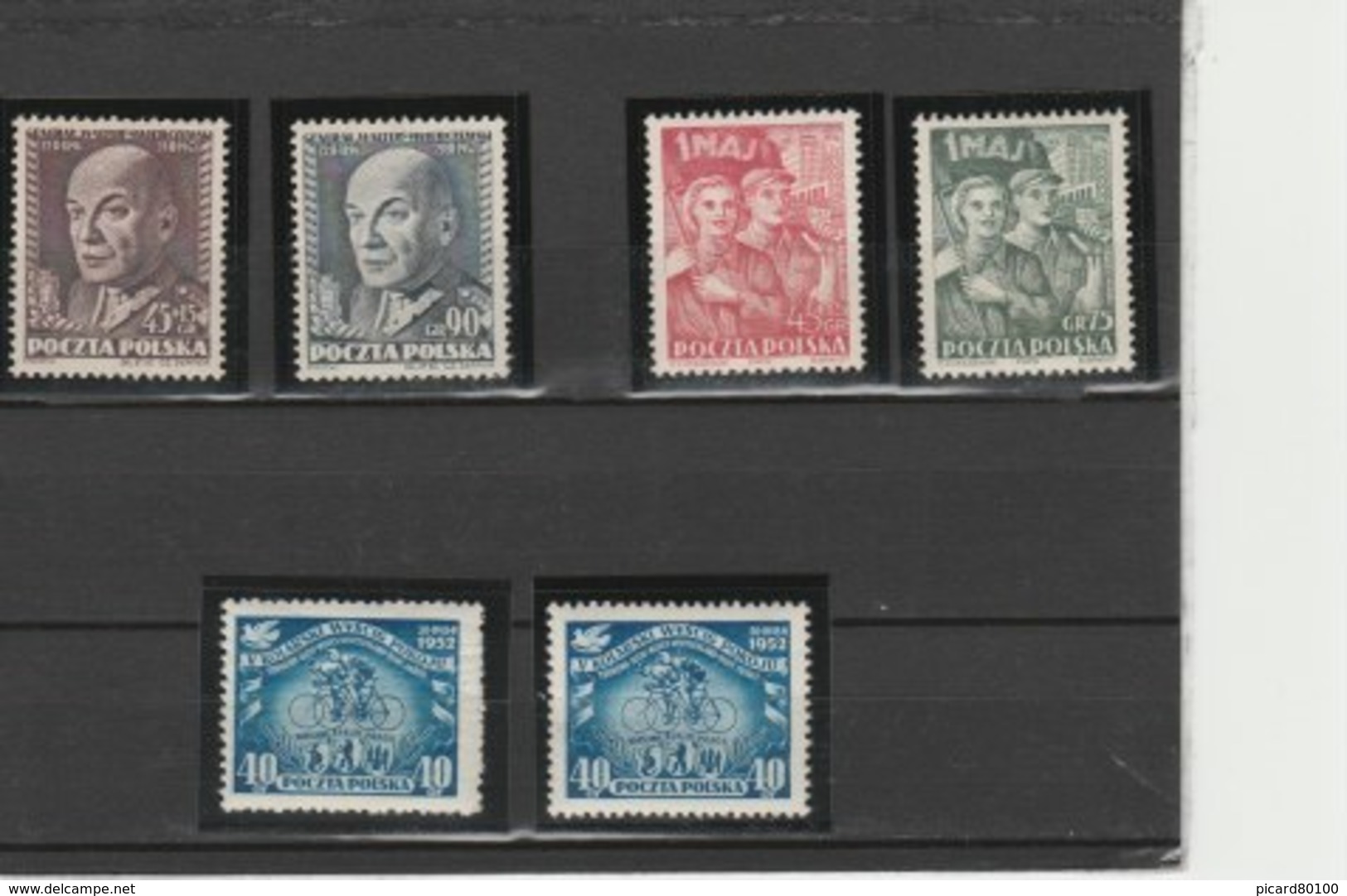 POLOGNE 1952 ** LUXE N° 636/637.638/639.640X2 COTE 8.60 EUROS - Neufs