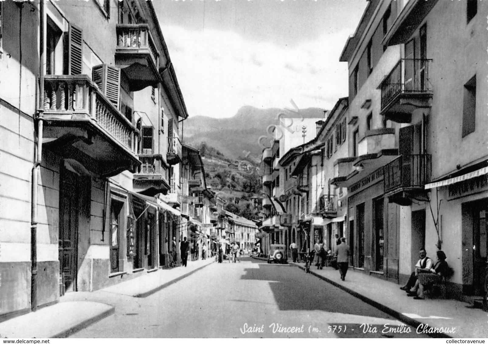 Cartolina Saint Vincent Via Chanoux Animata (Aosta) - Autres & Non Classés