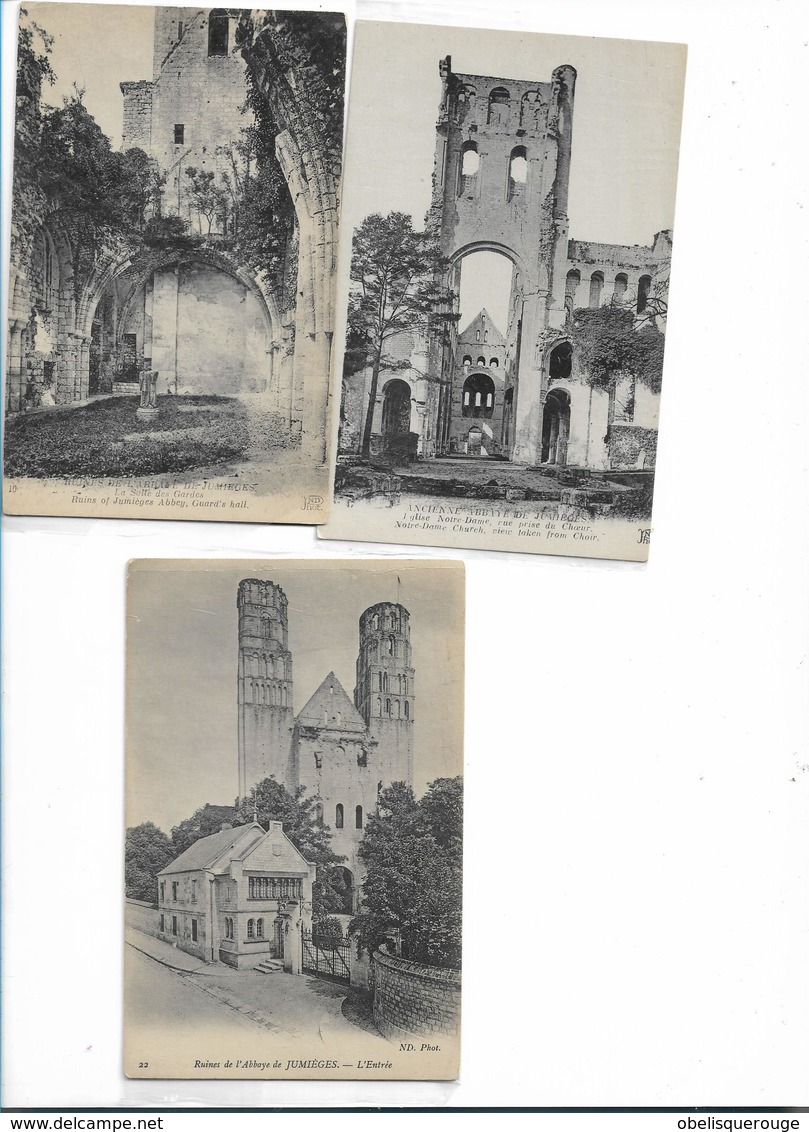 76 ABBAYE DE JUMIEGES LOT 3 CARTEQ  ENTREE  RUINES PORTAIL - Jumieges