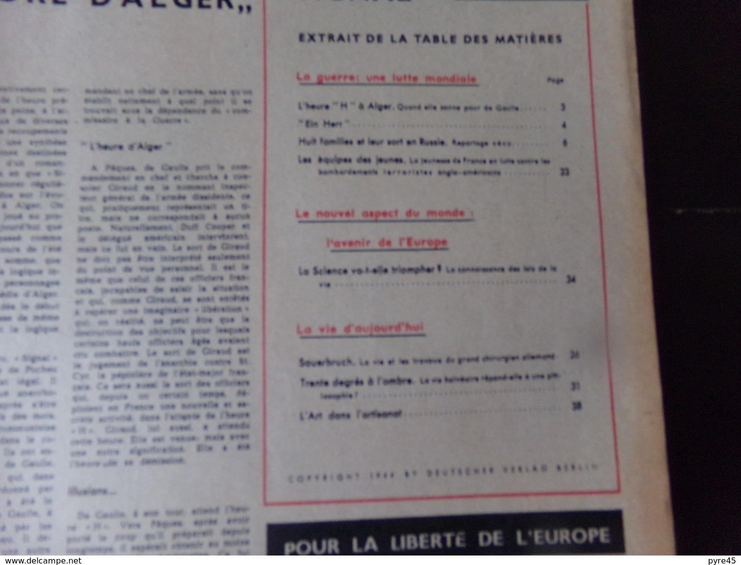 Signal, Revue De Propagande Allemande N° 9, 1944, " Une Interne à L'hôpital Universitaire " - Francés