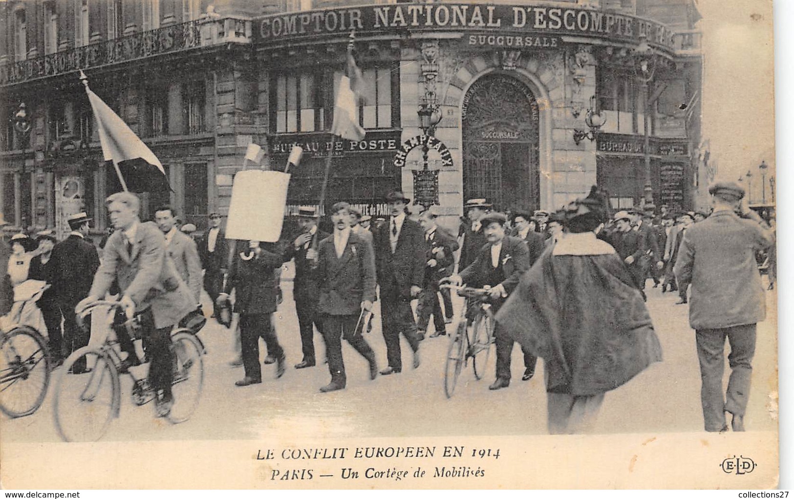75-PARIS-LE CONFLIT EUROPEEN EN 1914, UN CORTEGE DE MOBILISES - Sonstige & Ohne Zuordnung